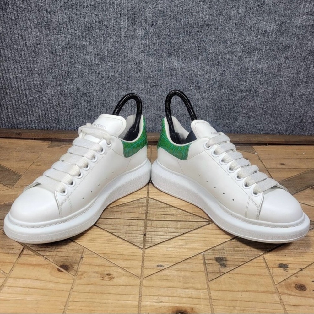 Alexander McQueen Oversized Sneakers
White & Green Croc-Print Leather Size 37.5 - Picture 7 of 16